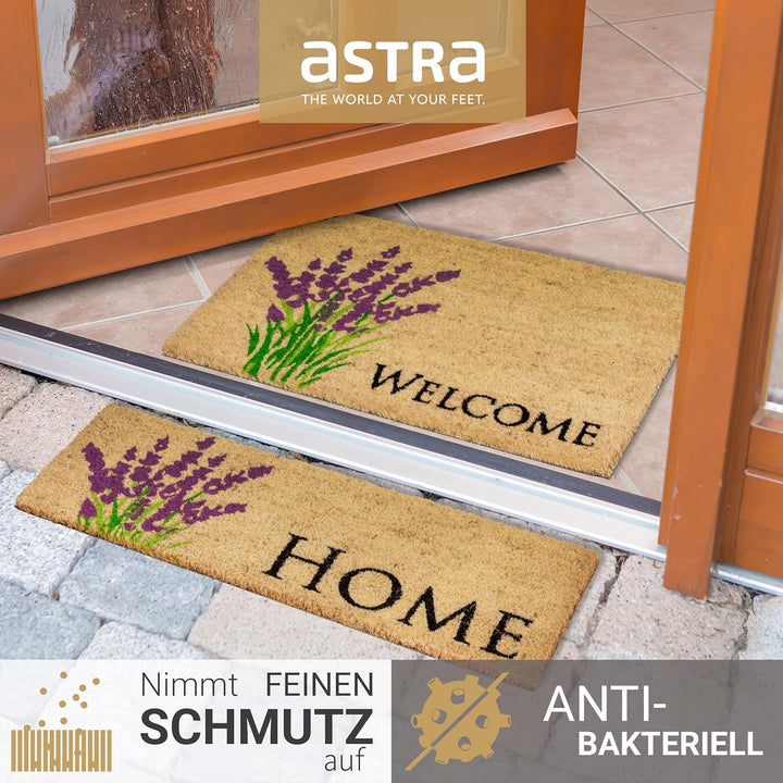 Astra Fussmatte innen Creme Schmutzfänger rutschfest - Kokosmatte antibakteriell - Türmatte Set in G