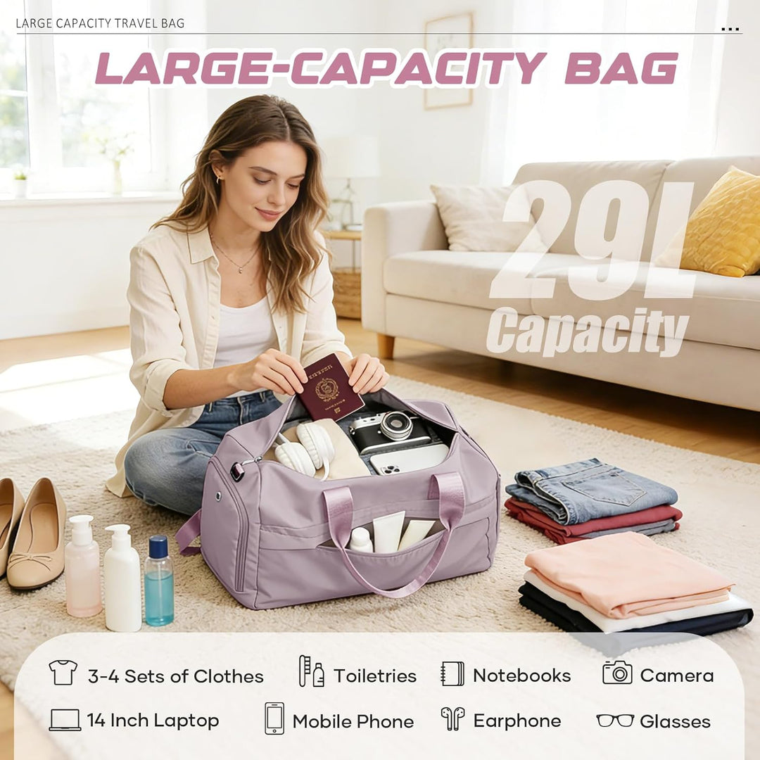 Sport Duffel Bag Damen Herren Sporttasche mit Schuhfach & Nassfach Reisetasche Handgepäck Tasche Spo