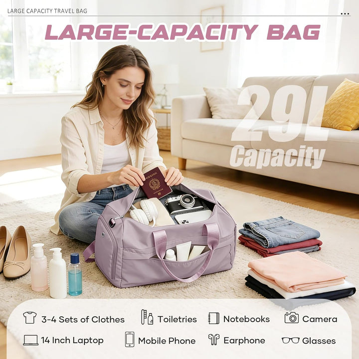 Sport Duffel Bag Damen Herren Sporttasche mit Schuhfach & Nassfach Reisetasche Handgepäck Tasche Spo