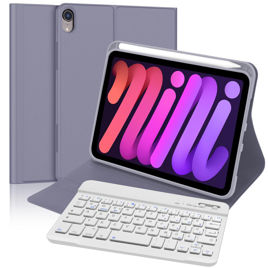 Bluetooth-Tastatur für iPad Mini 7(A17 Pro) 8,3 Zoll 2024 - Italienisches QWERTY-Layout Abnehmbare M