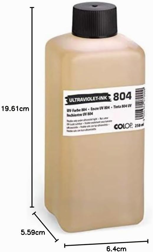 COLOP UV-Stempel-Farbe 804, unsichtbar, 250 ml, Abdruck nur sichtbar unter UV-Lampe