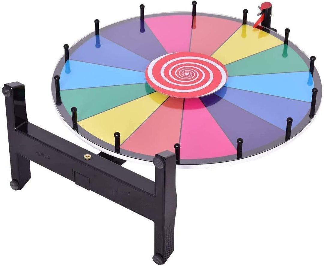 RELAX4LIFE 24” Glücksrad, Tischglückrad für Lotterspiele & Wortspiele, inkl. Radiergummi & Stift, id