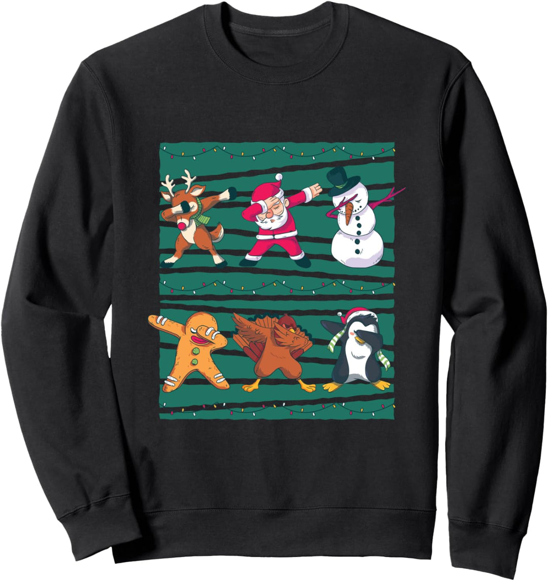 Weihnachten Dabbing Rentier, Weihnachtsmann, Schneemann Sweatshirt