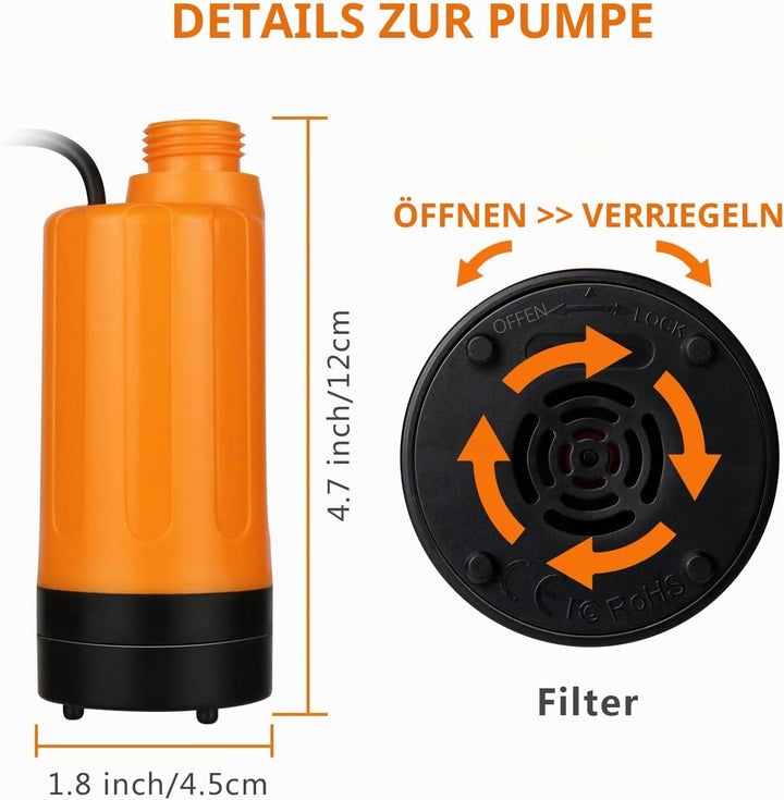 LIEBMAYA Camping Dusche Set mit Wiederaufladbarer Akku, Campingdusche mit Pumpe, Wasserpumpe mit 1,8