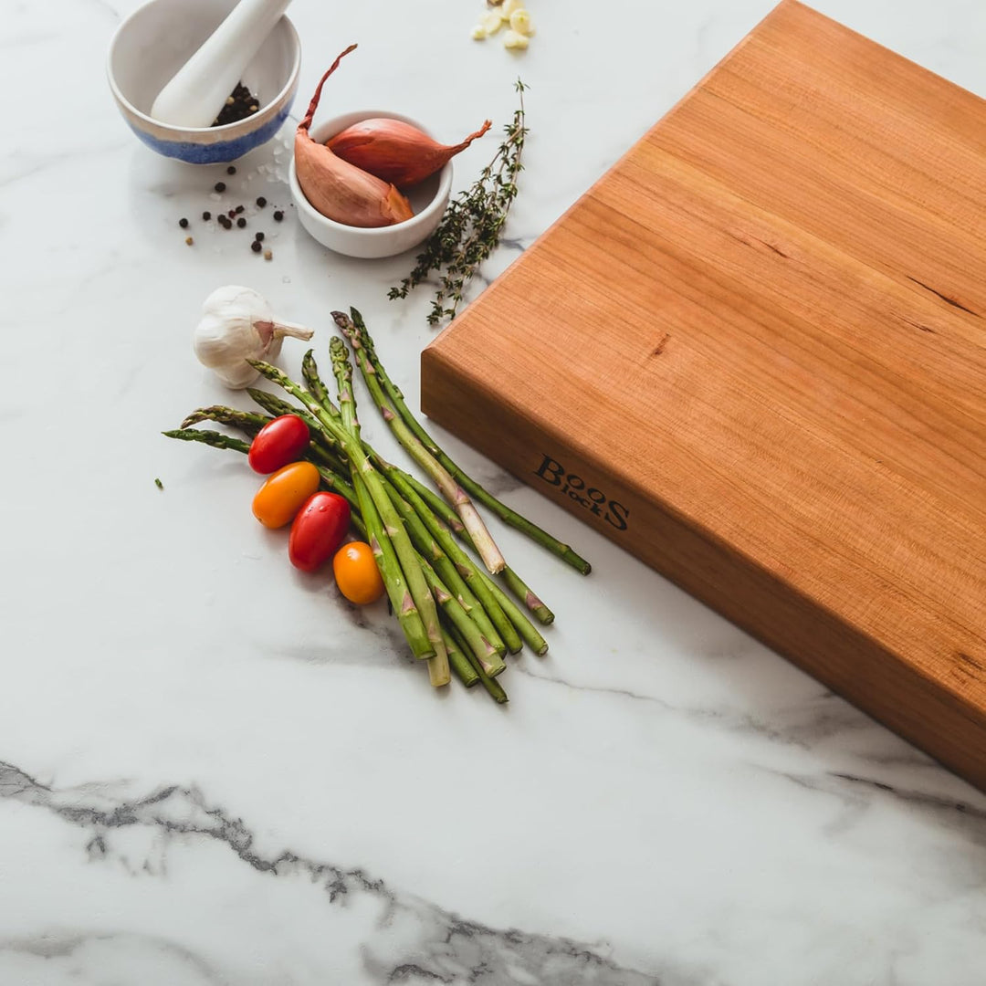 Boos Block Schneidebrett Kirschholz – Profi-Schneidebrett – Hackblock – Lebensmittelecht – Massivhol