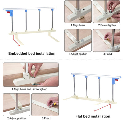 Signstek Bettgitter Faltbare Tragbare Bett Sicherungsschiene für ältere Menschen, Erwachsene unterst