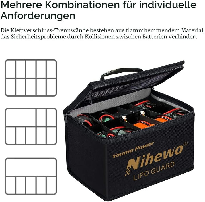 Lipo Safe Bag Feuerfeste, explosionssichere Tasche, Organizer, grosse Kapazität, Lipo Guard Safe Pou