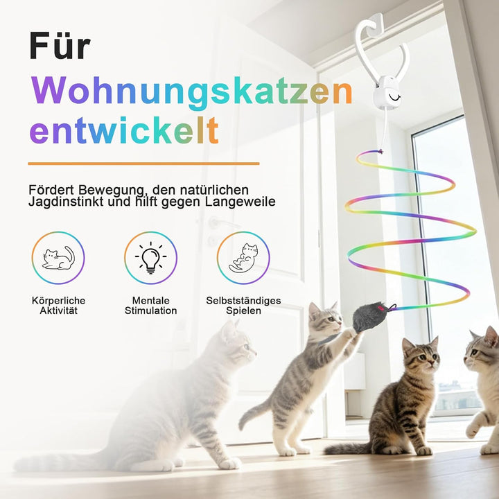Interaktives Katzenspielzeug für Türrahmen, Automatisches Elektrisches Angelspielzeug mit 3 Ersatzan