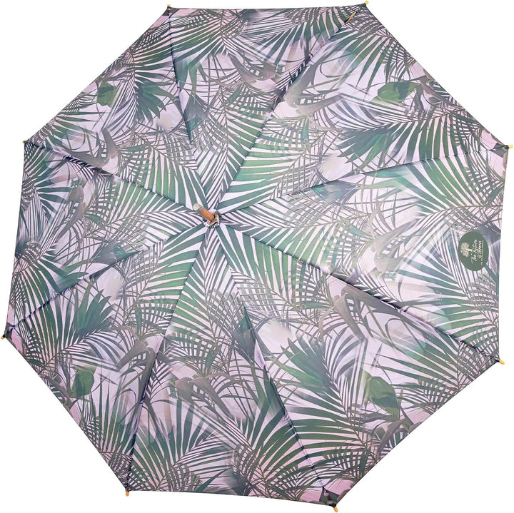 PERLETTI GREEN Regenschirm Gross Ökologisch Damen - Regen Stockschirm Automatik Eco Naturverbunden U