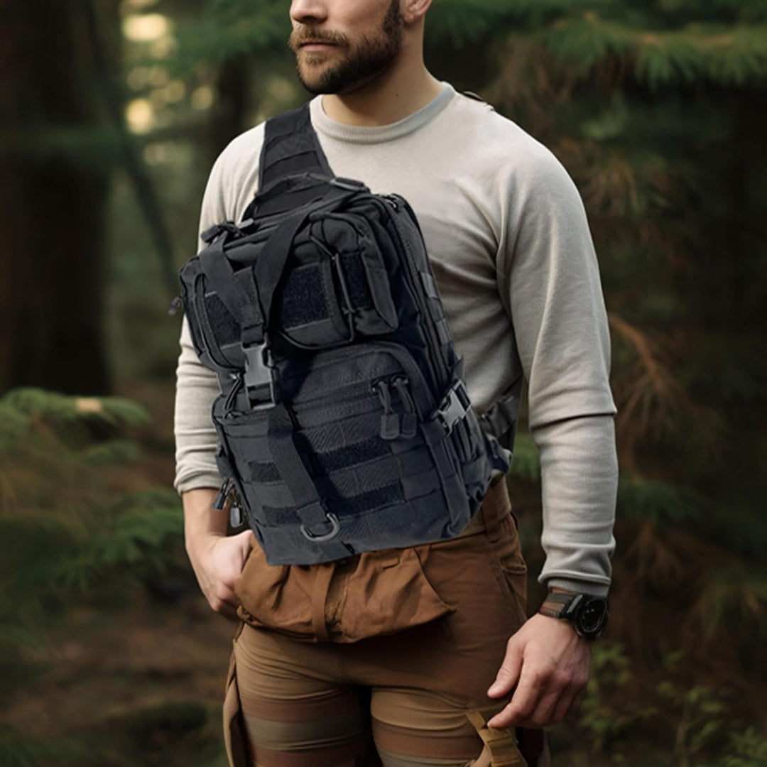 Alephnull Taktische Brusttasche Molle Wandern Daypack Sling Tasche Crossbody-Umhängetasche für Outdo