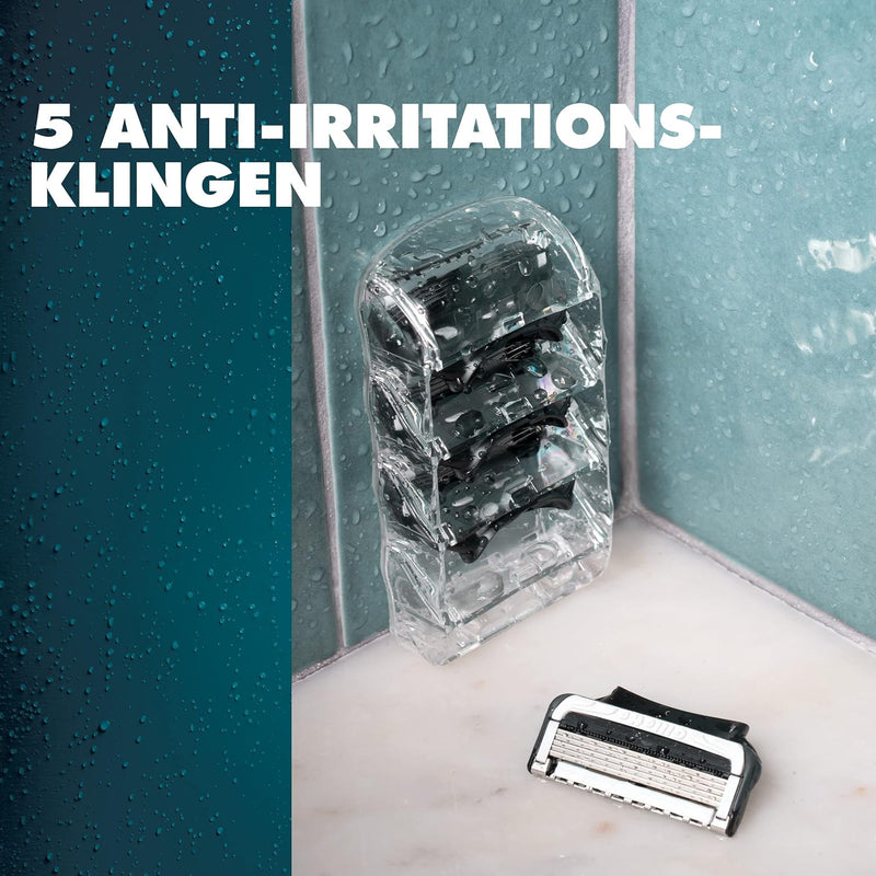 Gillette Intimate Rasierklingen, 6 Ersatzklingen für Nassrasierer Herren, mit verbesserten Gleitstre