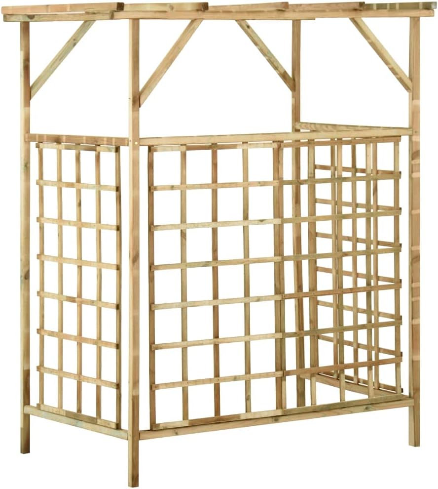 vidaXL Kiefernholz Imprägniert Pergola für 2 Mülltonnen Verrottungsfest Gartenpergola Holzpergola Ro