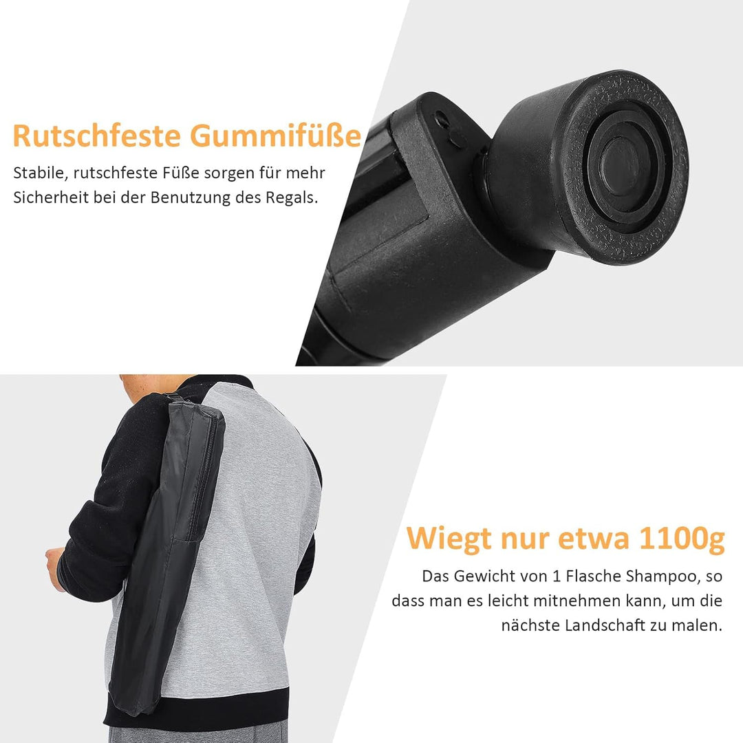 Trintion 2 Stück Aluminium Staffelei 50-167cm Verstellbar Feldstaffelei Schwarz Anzeigen Atelierstaf