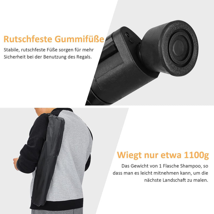 Trintion 2 Stück Aluminium Staffelei 50-167cm Verstellbar Feldstaffelei Schwarz Anzeigen Atelierstaf