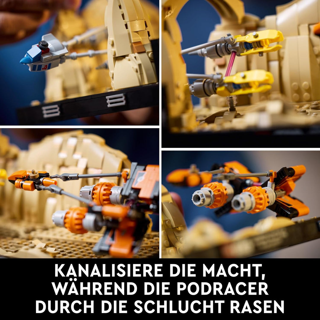 LEGO Star Wars Podrennen in Mos Espa – Diorama, Set für Erwachsene, Die dunkle Bedrohung Modellbausa