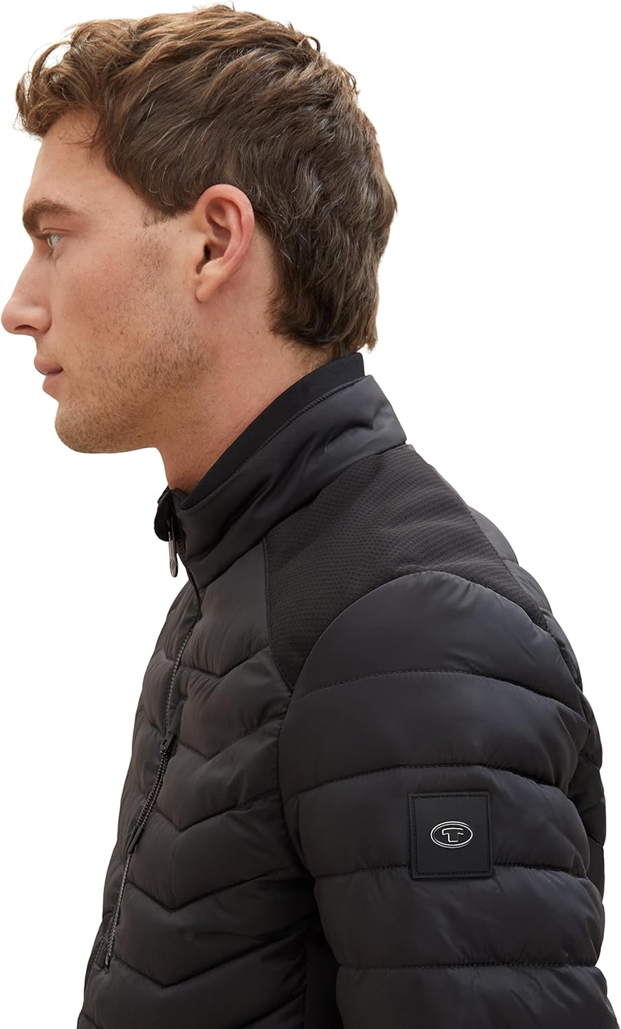 TOM TAILOR Herren 1038606 Hybrid Steppjacke mit Stehkragen (1er Pack) XXL 29999 - Black, XXL 29999 -