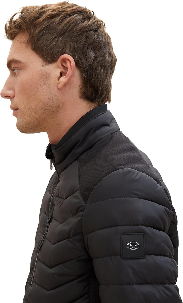 TOM TAILOR Herren 1038606 Hybrid Steppjacke mit Stehkragen (1er Pack) XXL 29999 - Black, XXL 29999 -