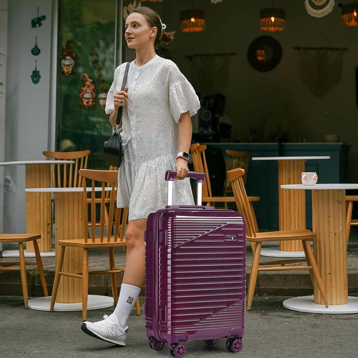 Sea choice Kofferset 4 Teilig Hartschalen Rollkoffer PC Handgepäck Set Beautycase (Nur L Koffer Erwe