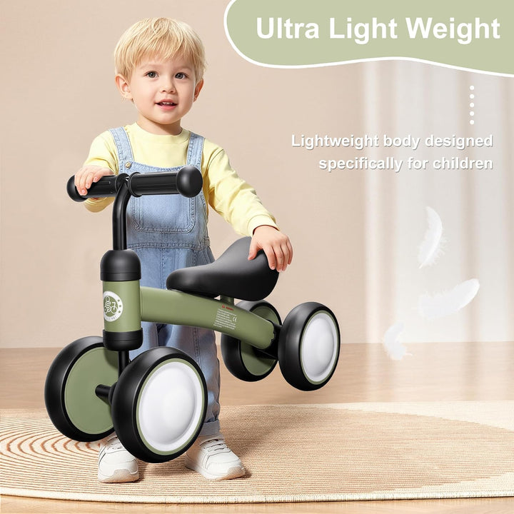 Kinder Laufrad ab 1 Jahr,Farbige Beleuchtung Balance Lauflernrad Spielzeug mit 4 Räder für 10-24 Mon