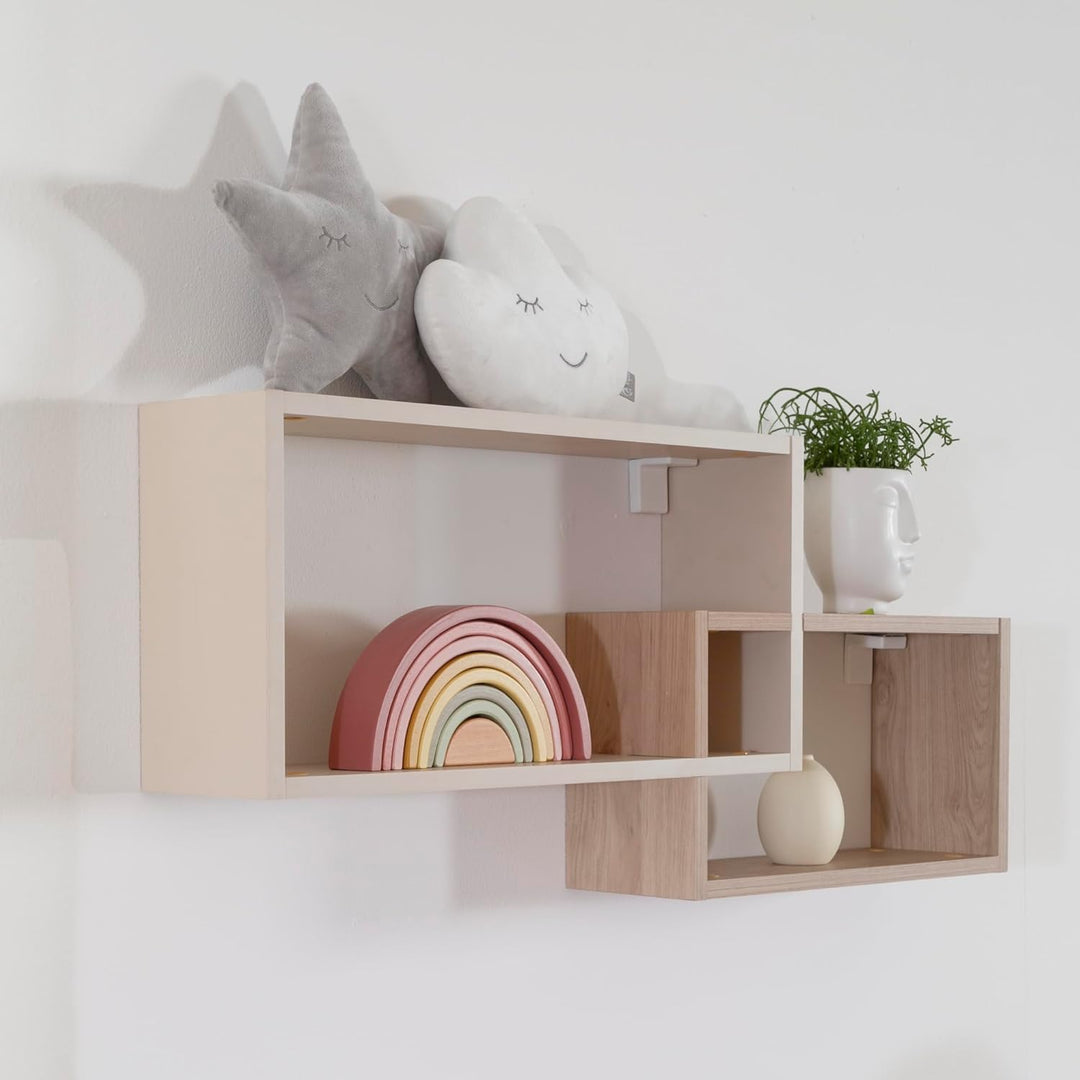 roba Wandregal mit offenen Fächern für Serien Jil/Sidney - Dekoratives Kinderregal in Beige und Holz
