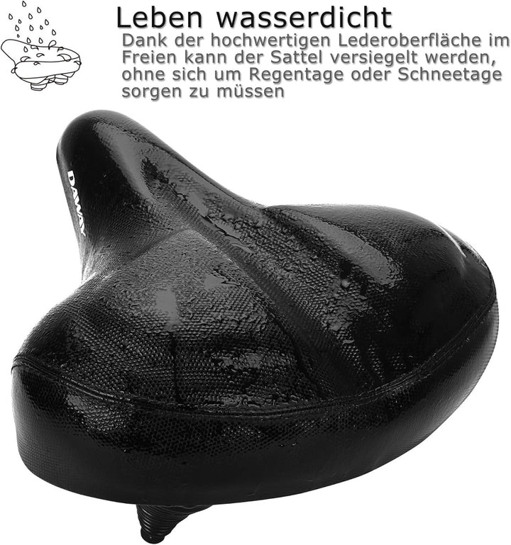 DAWAY Übergrosser Bequemer Fahrradsattel City - C40 Extra Weicher Schaum gepolstert Fahrrad Sattel f