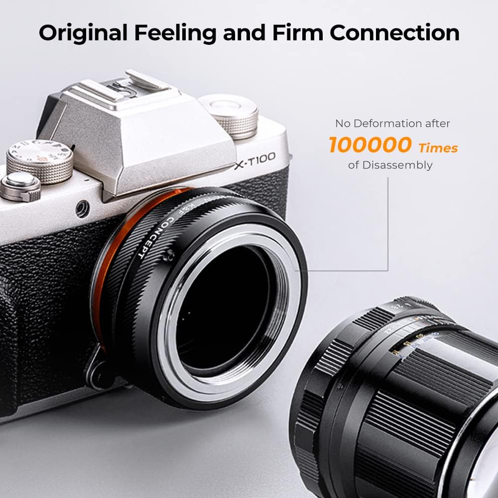 K&F Concept Lens Mount Adapter M42-FX IV Manueller Fokus Kompatibel mit M42 Objektiv und Fujifilm X