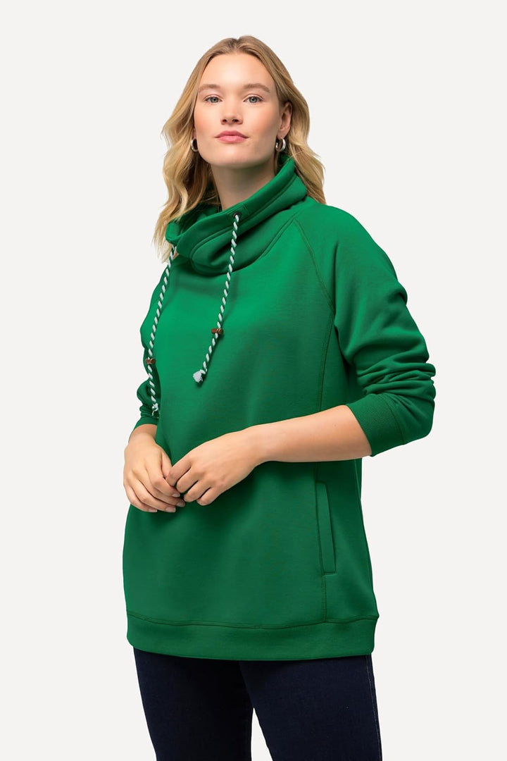 Ulla Popken Damen Grosse Grössen, Sweatshirt Sweatshirt (1er Pack) 46-48 Smaragdgrün, 46-48 Smaragdg
