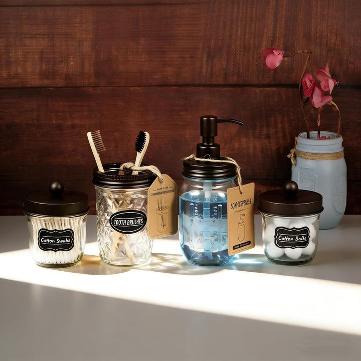 Mason Jar Seifenspender – Bronze rostfreier 304 Edelstahl Deckel & Pumpe Ideal für Handseife, Lotion