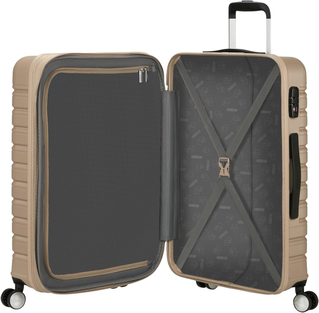American Tourister Flashline - Hartschalenkoffer Mittelgross (67cm), Erweiterbar, Reisekoffer mit 4