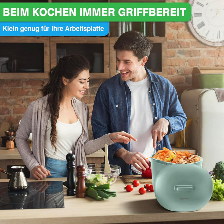 YourCasa Biomülleimer Küche 6L - Komposteimer für alltäglichen Biomüll Behälter Spülmaschinenfest -