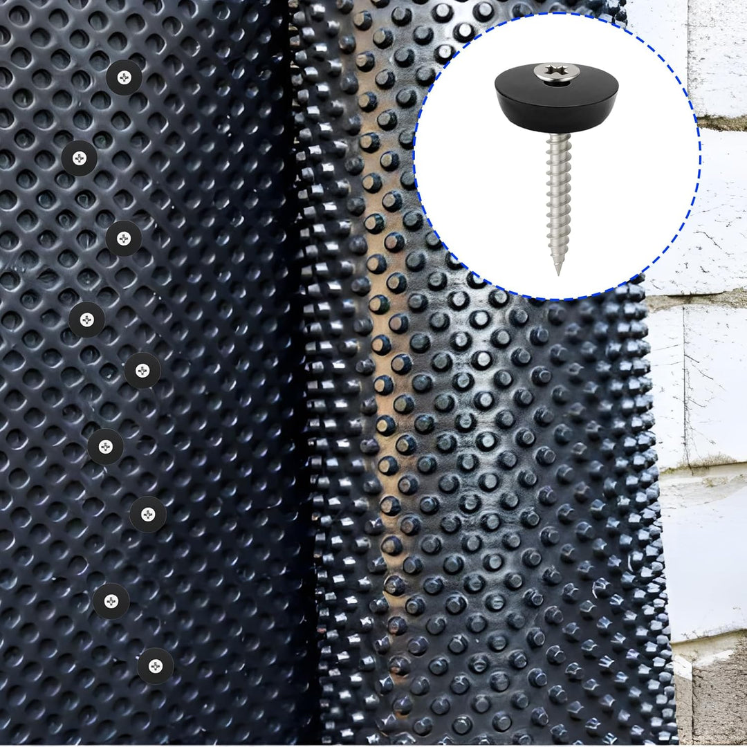 150 Stück Dichtnägel für Noppenbahn, mit 3,5x25 mm Montagenägel, Montageknöpfe mit Nagel für Blument