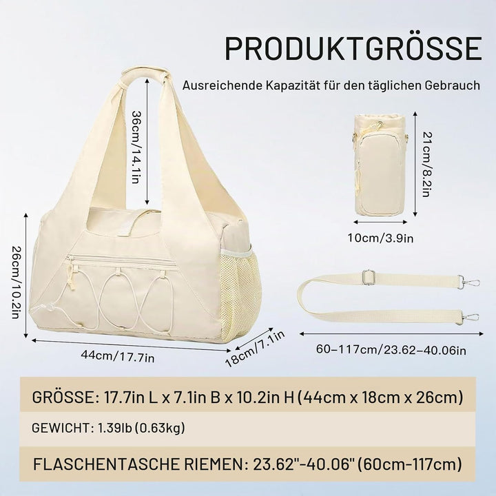 Sporttasche Damen - Gym Bag Women Leicht Wasserabweisend - Sporttasche mit Schuhfach und Nassfach -