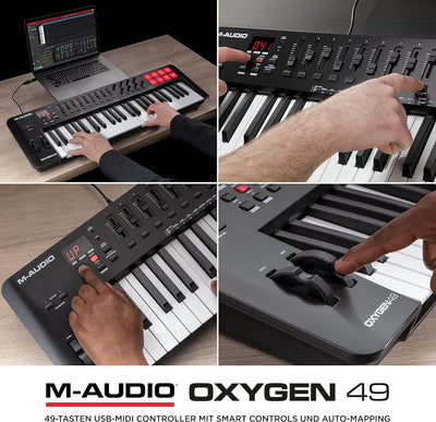 M-Audio Oxygen 49 V – 49-Tasten USB MIDI Keyboard Controller mit Beat Pads, Smart Chord & Scale Modi