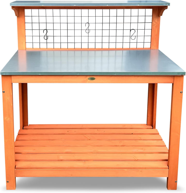 Habau 695 Gartentisch mit verzinkter Arbeitsplatte, Natur 101 x 55 x 117