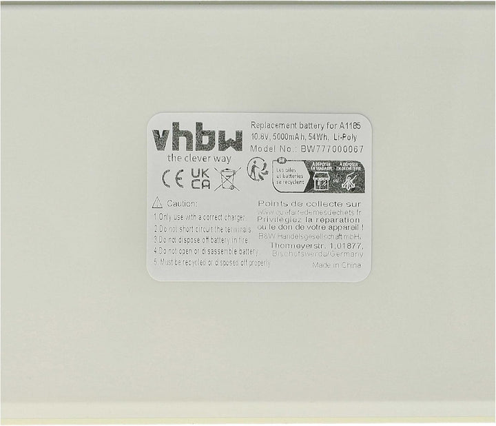 vhbw Akku kompatibel mit Apple MacBook 13/13 Zoll Laptop Notebook - (Li-Polymer, 5000Ah, 10.8V, 58Wh