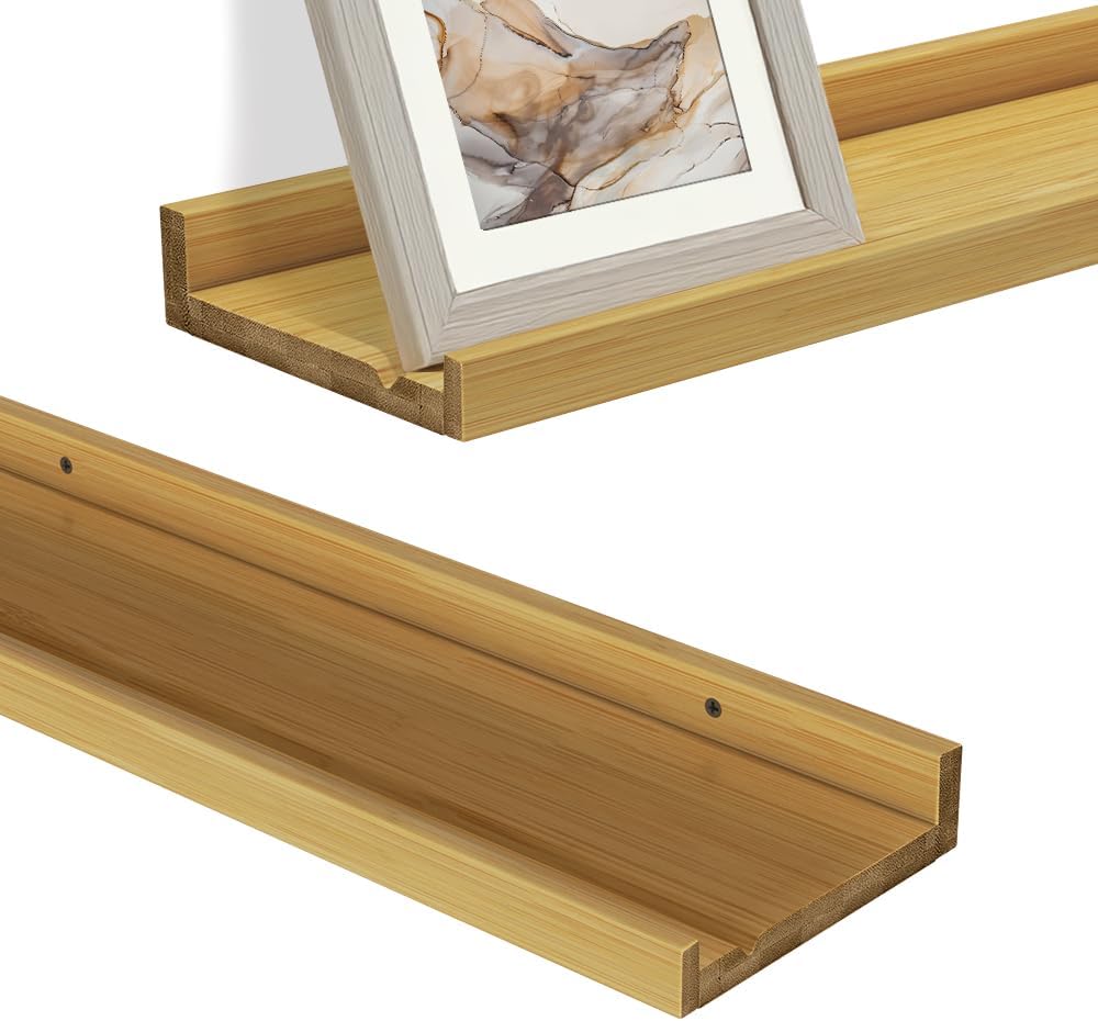 Vicco Wandregal Linus, Naturholz, 60 x 4 cm 2er Set, zur Wandmontage für Flexible Ablageflächen im W