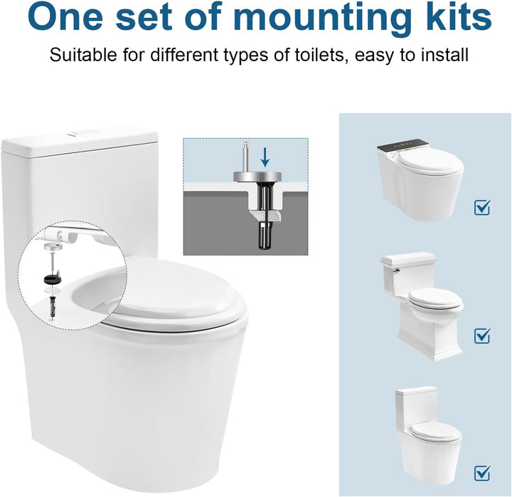 WOLTU Toilettendeckel mit Absenkautomatik Klodeckel WC Sitz Softclose Klobrille mit Quick Release Fu