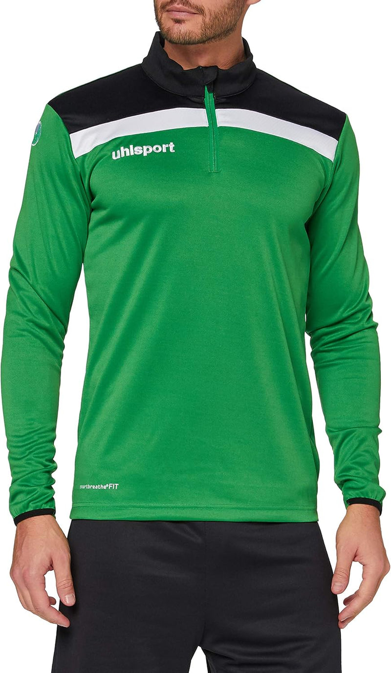 uhlsport Herren Offense 23 1/4 Zip Top Sweatshirt 3XL Grün/Schwarz/Weiss, 3XL Grün/Schwarz/Weiss