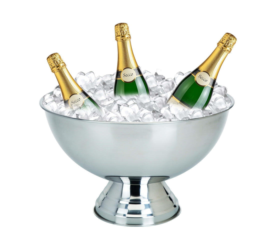 XXL Champagnerschale aus Edelstahl ⌀40cm Sektkühler Schale Getränke Champagner Wein Sekt Kühler