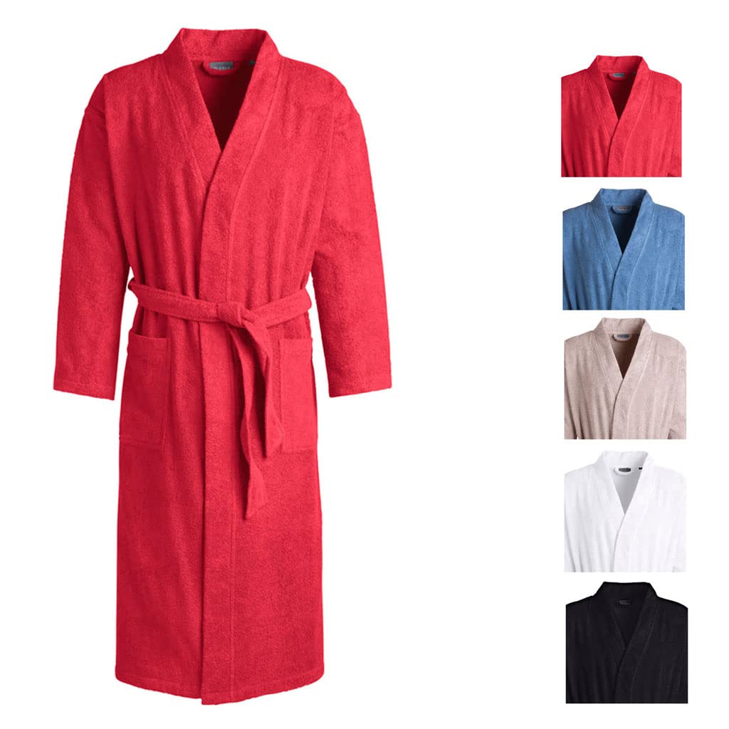 Egeria TOPAS Unisex Bademantel in Kimonoform für Damen und Herren, Grösse M, Farbe China Red china r