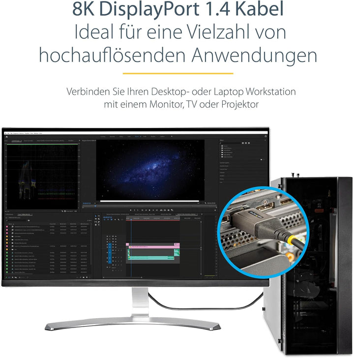 StarTech.com 5m VESA-zertifiziertes DisplayPort 1.4 Kabel - 8K 60Hz HDR10 MST - Ultra HD 4K 120Hz Vi