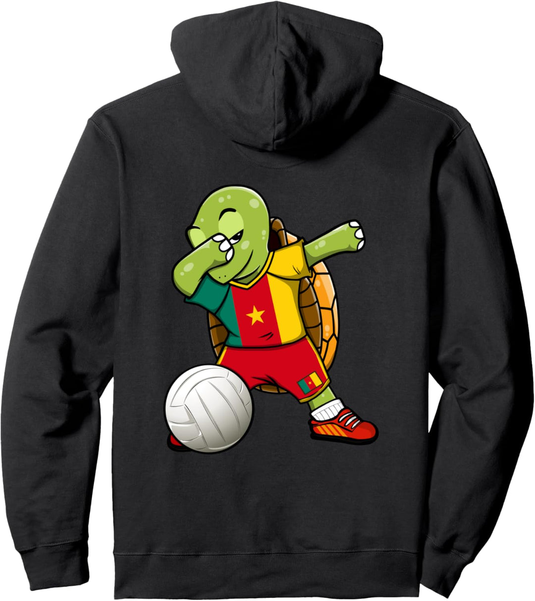 Dabbing Turtle Cameroon Volleyball Fans Trikot Sport Flagge Pullover Hoodie