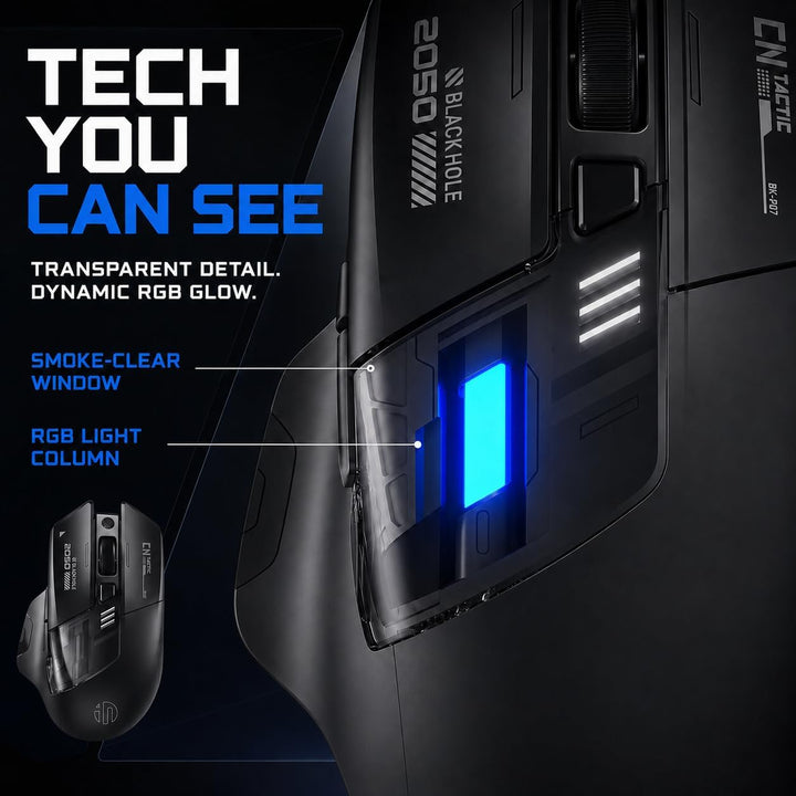 inphic A9 Explorer Bluetooth Maus, Dual-Mode Bluetooth 5.0/2.4G Maus kabellos Aufladbar, 2400 DPI, R