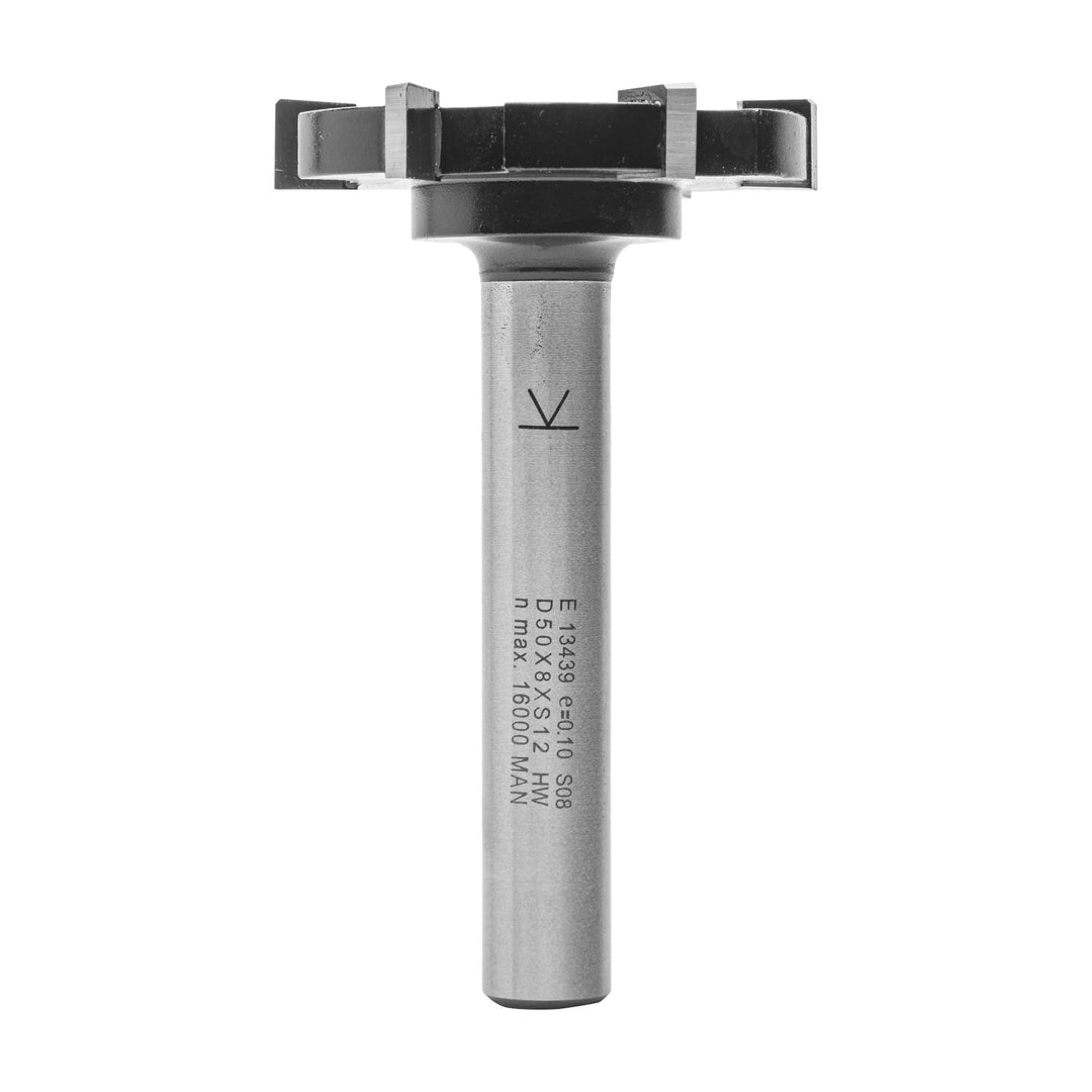 ENT 13439 Planfräser HW, Schaft (S) 12 mm, Durchmesser (D) 50 mm, NL 8 mm, SL 70 mm, GL 83 mm, Z6 SL