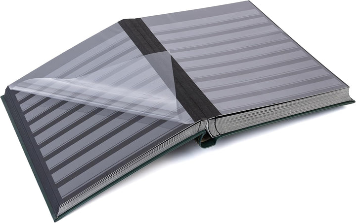 Leuchtturm Briefmarken-Sammel-Album, Einsteckbuch Premium, DIN A4, 64 Schwarze Seiten, wattierter Le