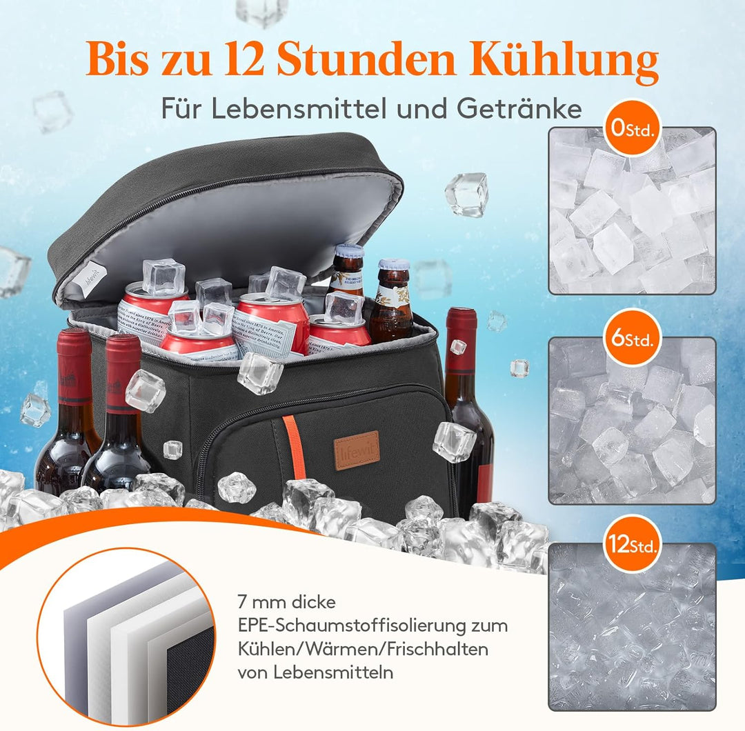 Lifewit 30L Kühlrucksack Auslaufsichere Kühltasche Rucksack wasserdichte Picknickrucksack Isolierte
