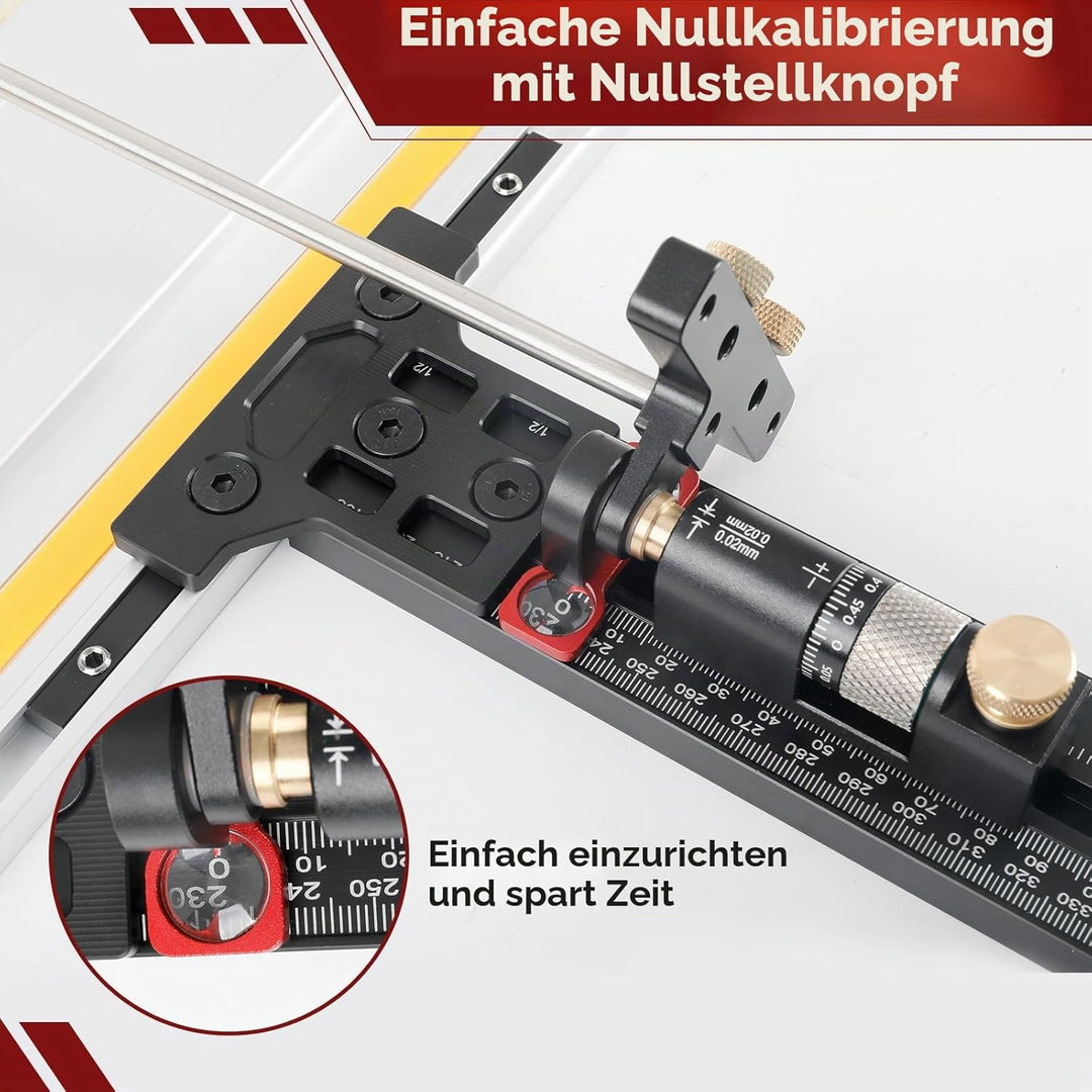 Schienensäge-Parallelführungssystem mit mikro-verstellbarem Flip-Stop, Präzisions-Holzbearbeitungs-S