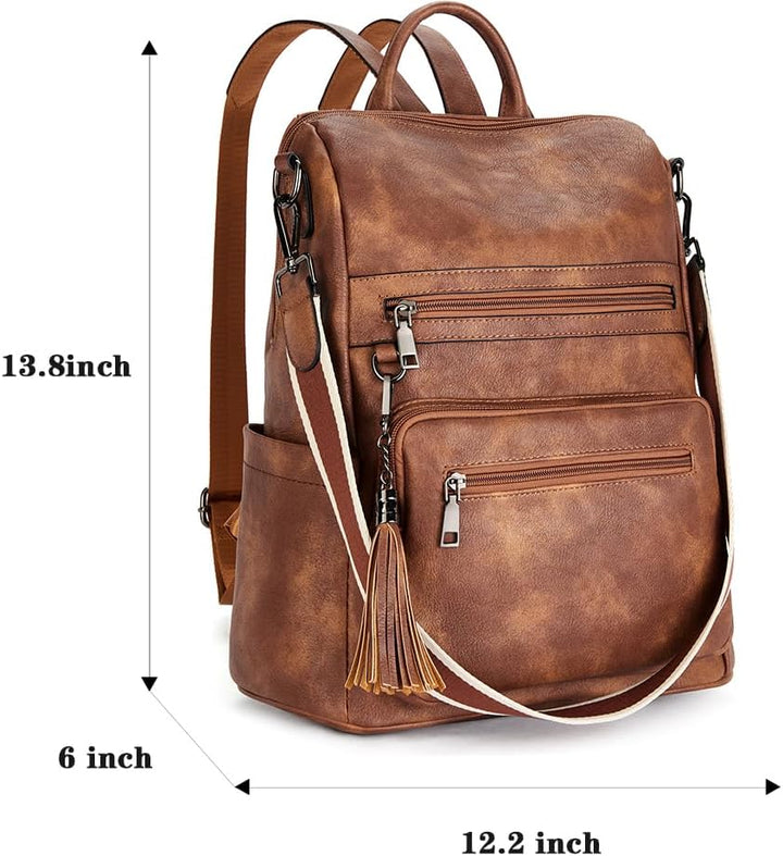 Telena Damen Rucksack Elegant Lederrucksack Freizeitrucksack Rucksack Handtasche 2 in 1 Casual 0-0-b