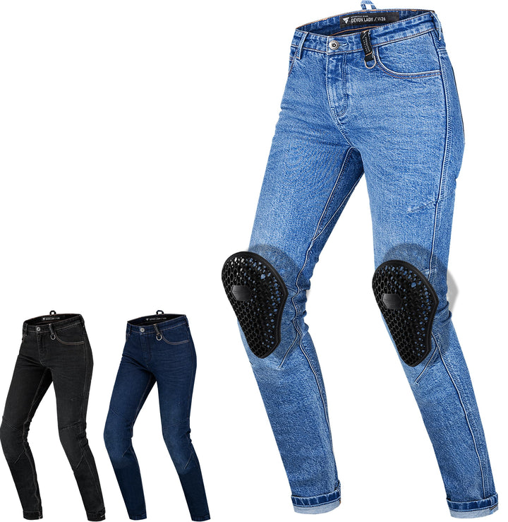 SHIMA DEVON Motorradjeans - Belüftete Elastische Slim Fit Biker Motorradhose mit FiberQL-Verstärkung
