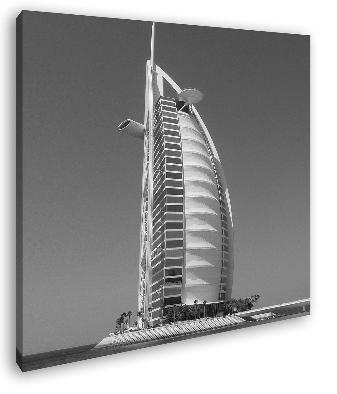 deyoli gigantisches Gebäude in Dubai im Format: 70x70 Effekt: Schwarz&Weiss als Leinwandbild, Motiv